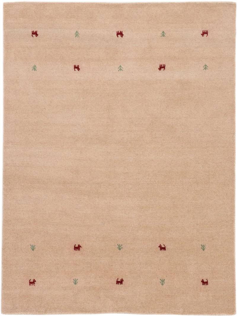 carpetfine Wollteppich »Gabbeh Uni, auch als Läufer erhältlich«, rechteckig, 15 mm Höhe, reine Wolle, handgewebt, Gabbeh Loom Tiermotiv, grosse Farbauswahl von carpetfine