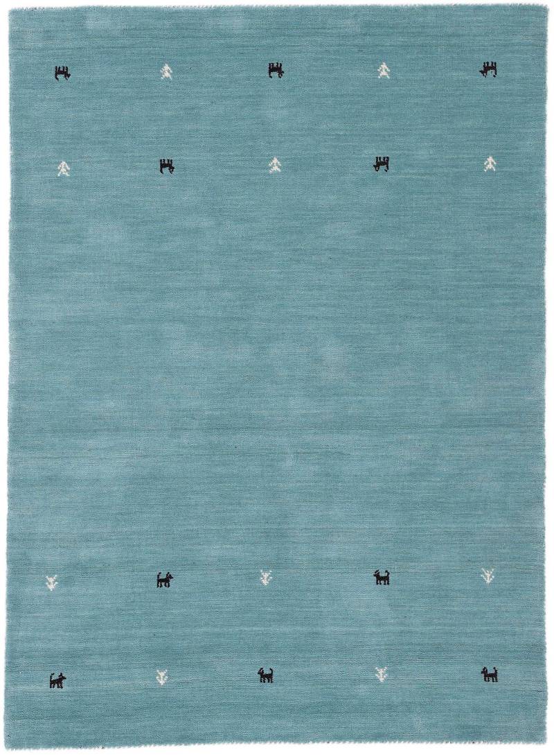 carpetfine Wollteppich »Gabbeh Uni, auch als Läufer erhältlich«, rechteckig, 15 mm Höhe, reine Wolle, handgewebt, Gabbeh Loom Tiermotiv, grosse Farbauswahl von carpetfine