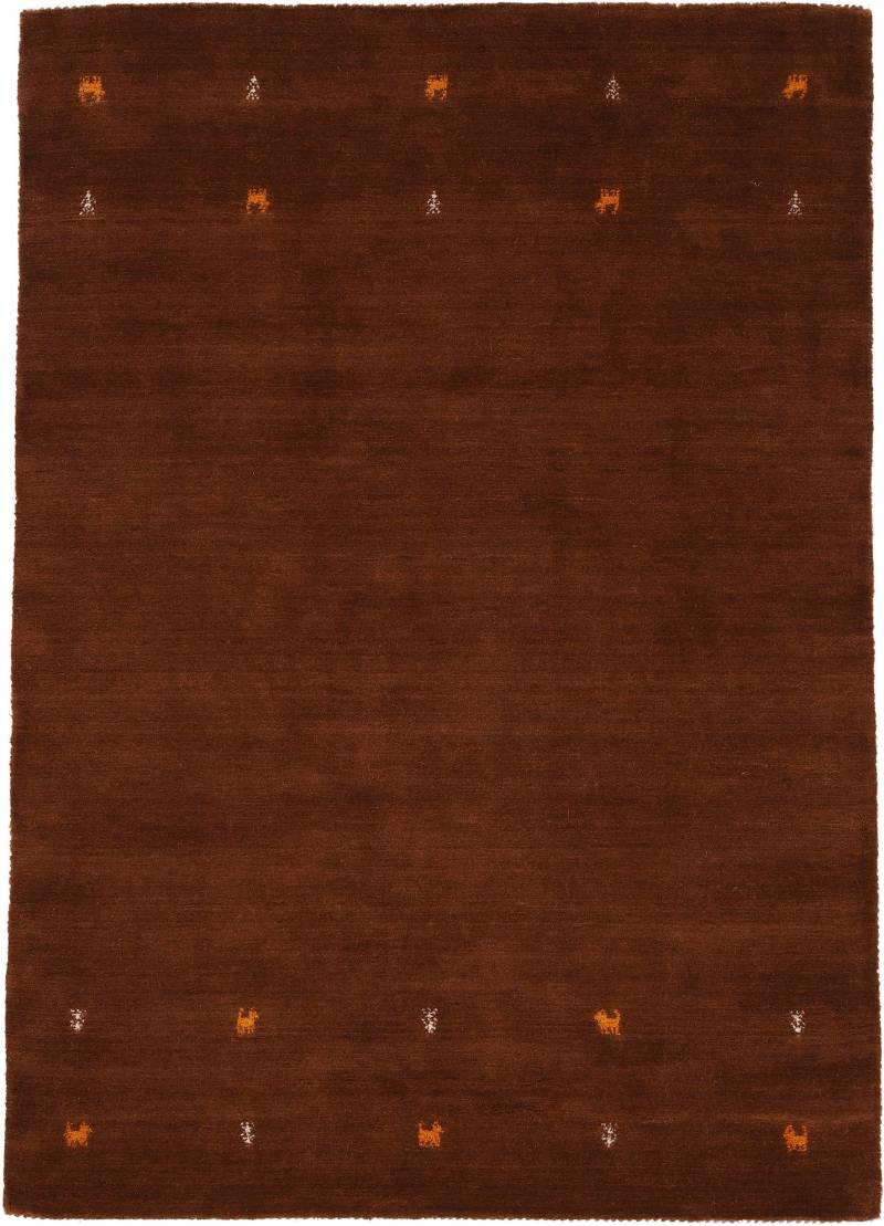 carpetfine Wollteppich »Gabbeh Uni, auch als Läufer erhältlich«, rechteckig, 15 mm Höhe, reine Wolle, handgewebt, Gabbeh Loom Tiermotiv, grosse Farbauswahl von carpetfine