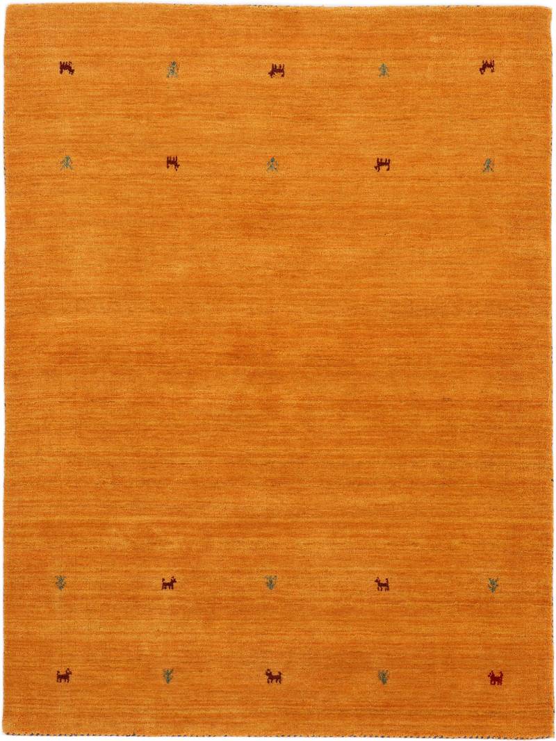 carpetfine Wollteppich »Gabbeh Uni, auch als Läufer erhältlich«, rechteckig, 15 mm Höhe, reine Wolle, handgewebt, Gabbeh Loom Tiermotiv, grosse Farbauswahl von carpetfine