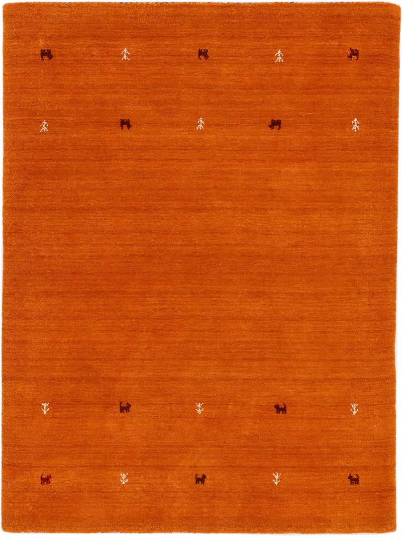 carpetfine Wollteppich »Gabbeh Uni, auch als Läufer erhältlich«, rechteckig, 15 mm Höhe, reine Wolle, handgewebt, Gabbeh Loom Tiermotiv, grosse Farbauswahl von carpetfine