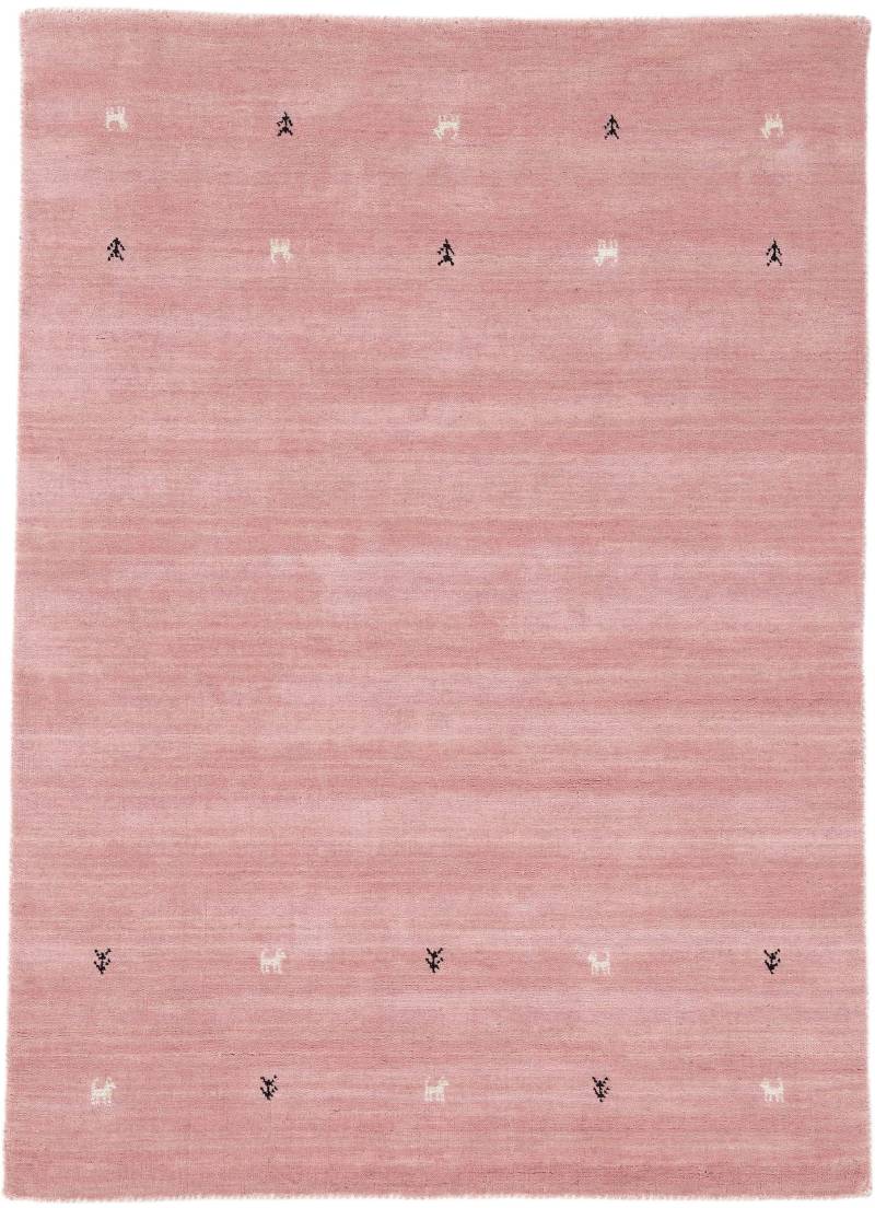 carpetfine Wollteppich »Gabbeh Uni, auch als Läufer erhältlich«, rechteckig, 15 mm Höhe, reine Wolle, handgewebt, Gabbeh Loom Tiermotiv, grosse Farbauswahl von carpetfine