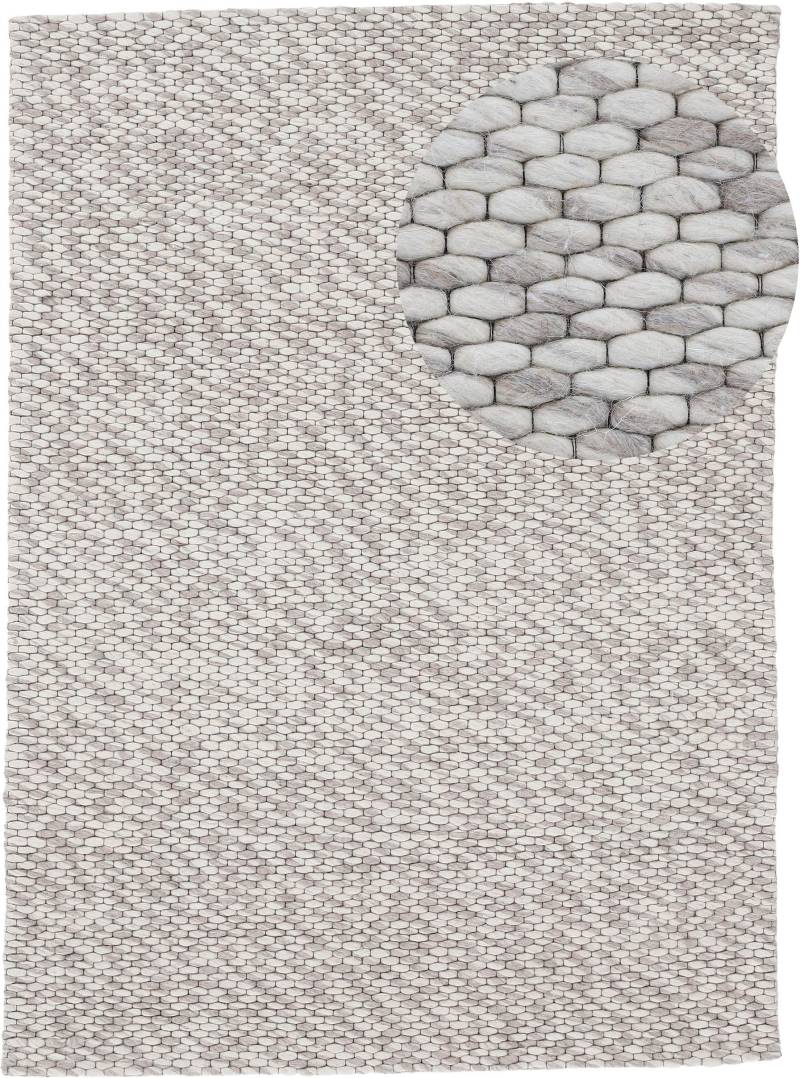 carpetfine Wollteppich »Sina«, rechteckig, 14 mm Höhe, Handweb Teppich, reine Wolle, meliert, handgewebt, weich & kuschelig von carpetfine
