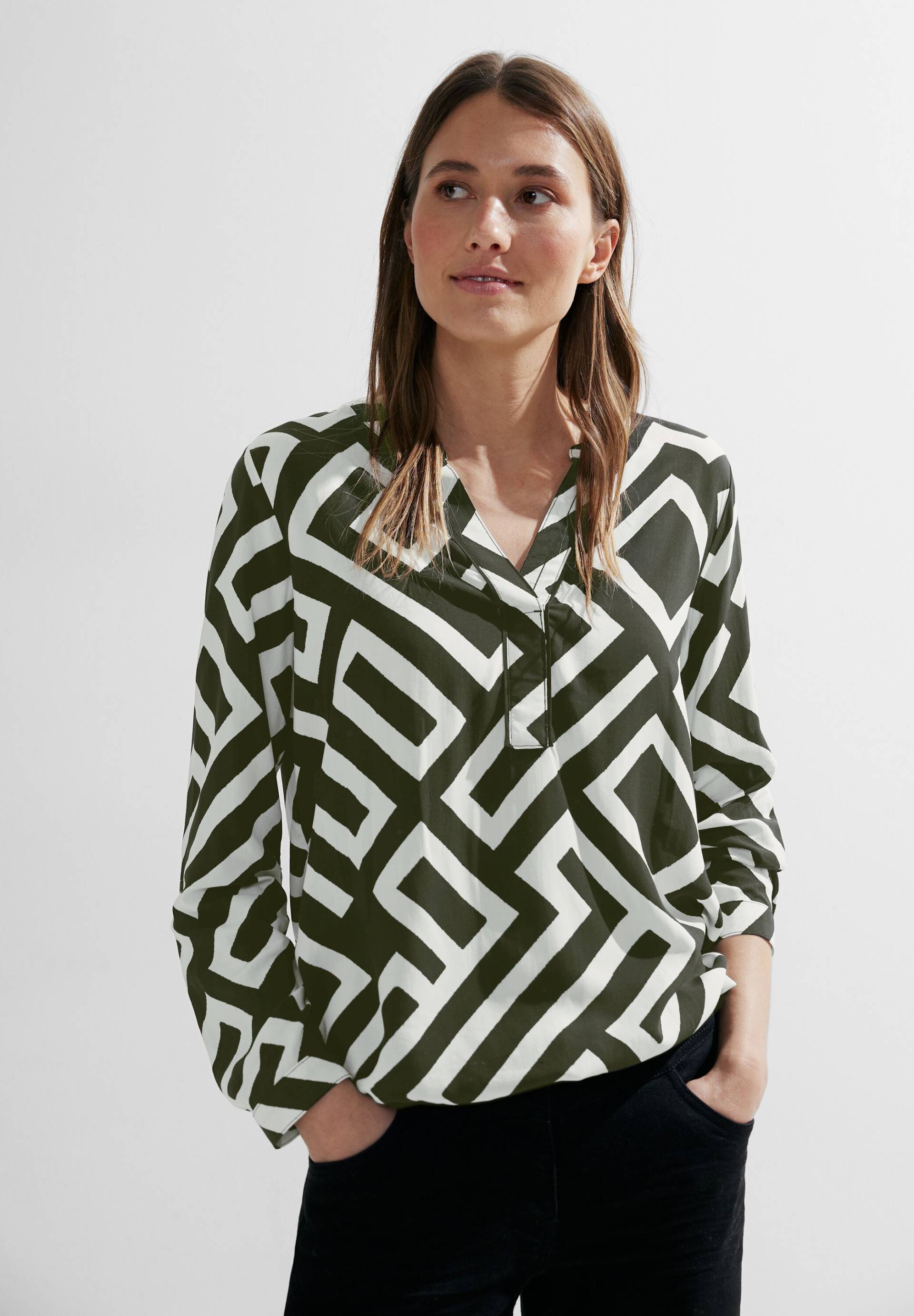 Cecil Langarmbluse »Printed Split Neck Blouse« von cecil