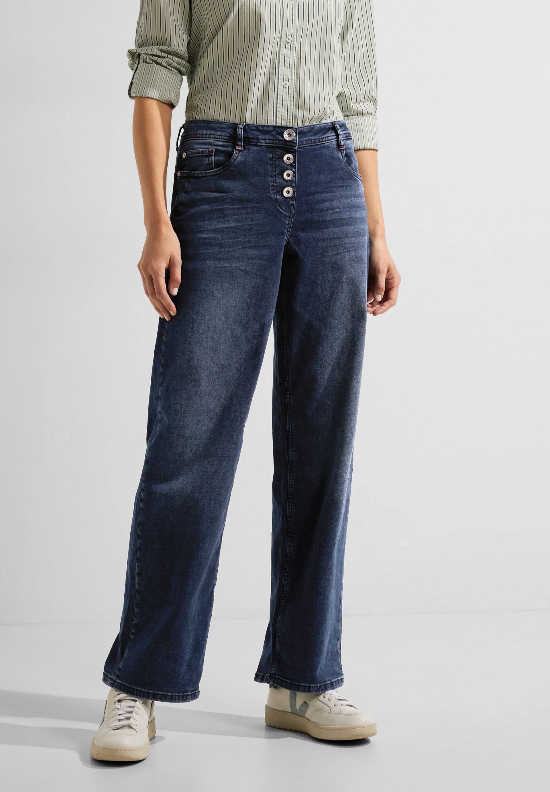 Cecil Weite Jeans »Jeanshose Style Neele Blue Black« von cecil