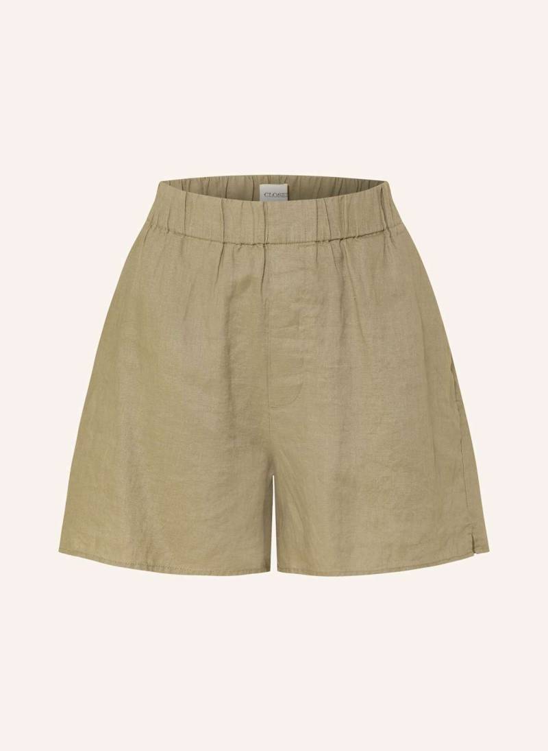 Closed Leinenshorts gruen von closed