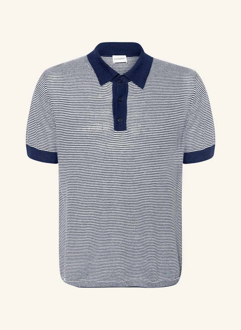 Closed Strick-Poloshirt blau von closed