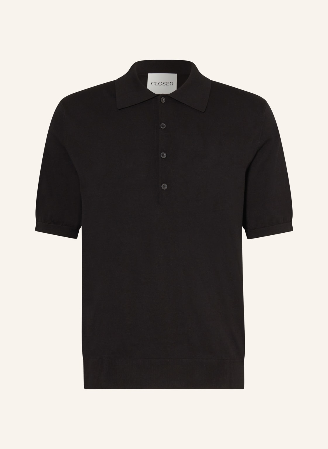 Closed Strick-Poloshirt schwarz von closed