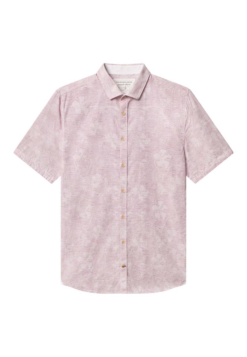 colours & sons Kurzarmhemd »colours & sons Kurzarmhemd Shirt-Jacquard Flowers« von colours & sons
