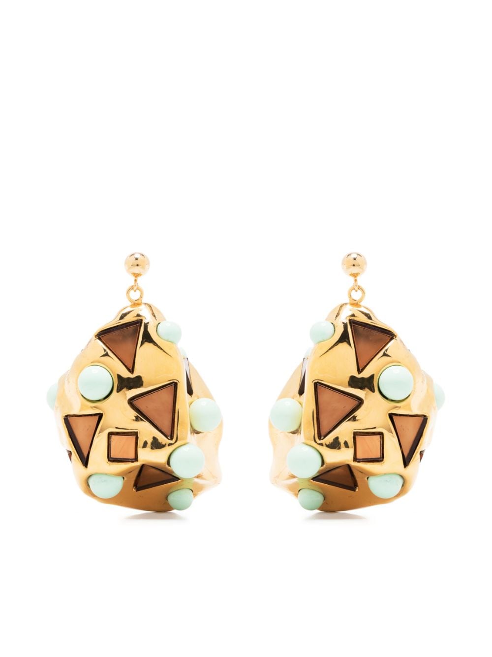 colville Odyssey cabochon-gemstone gold-plated earrings von colville