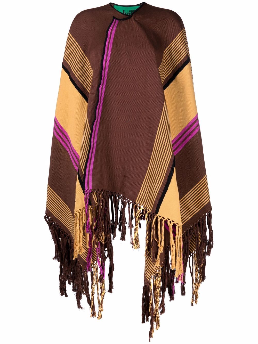 colville fringed striped cape - Brown von colville