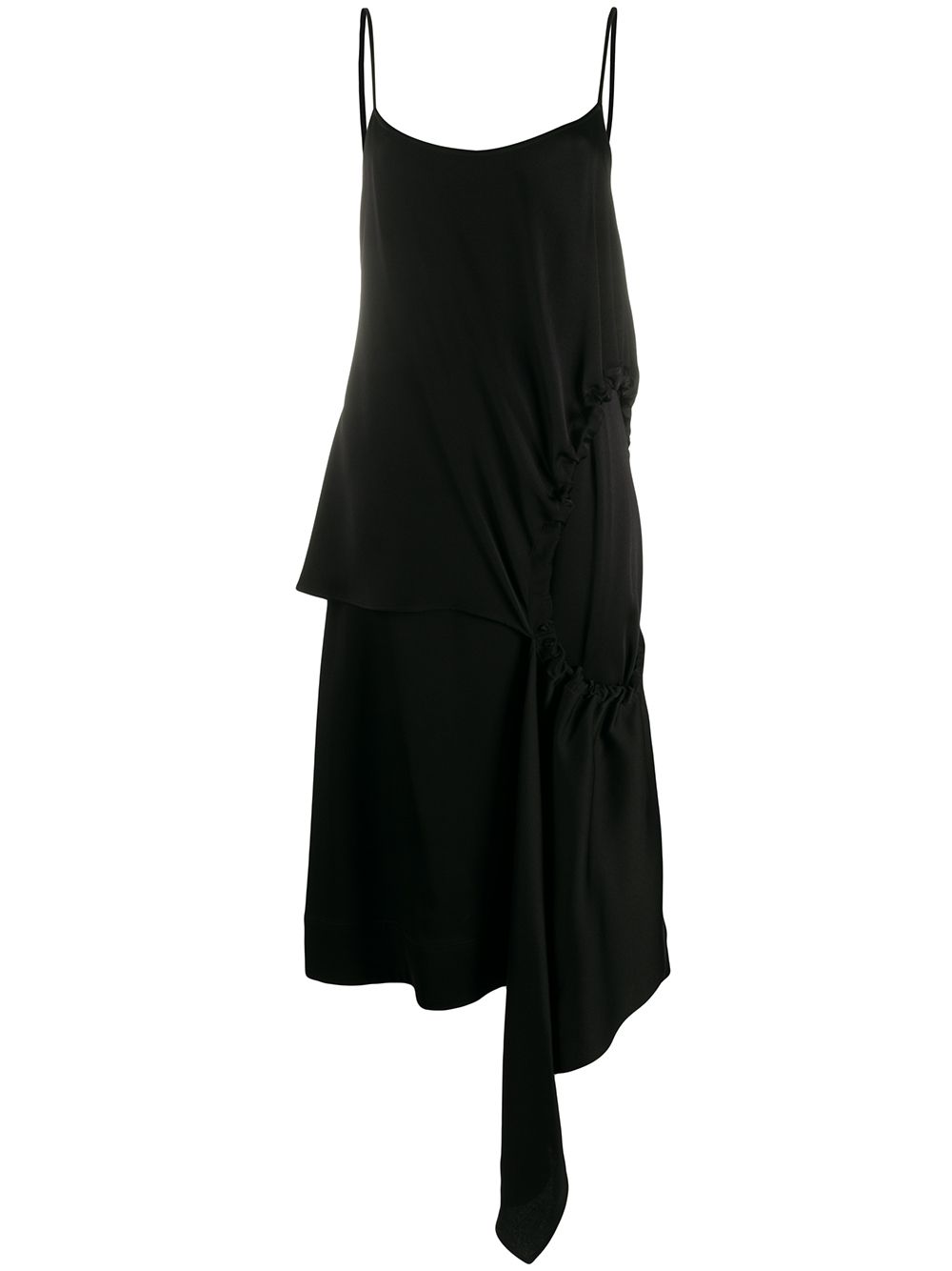 colville gathered hole asymmetric dress - Black von colville