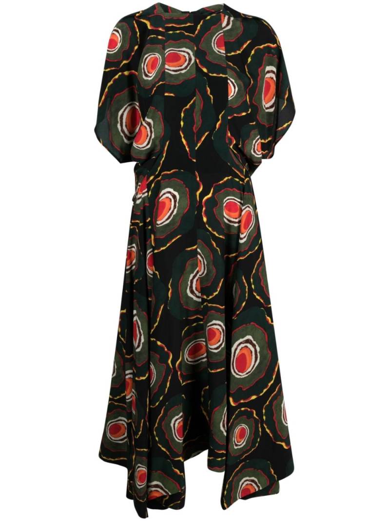 colville swirl-print silk dress - Black von colville
