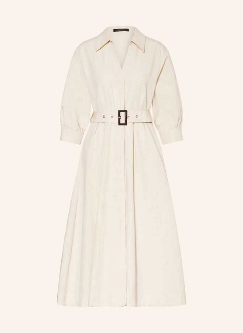 Comma Hemdblusenkleid Mit Leinen Und 3/4-Arm weiss von comma