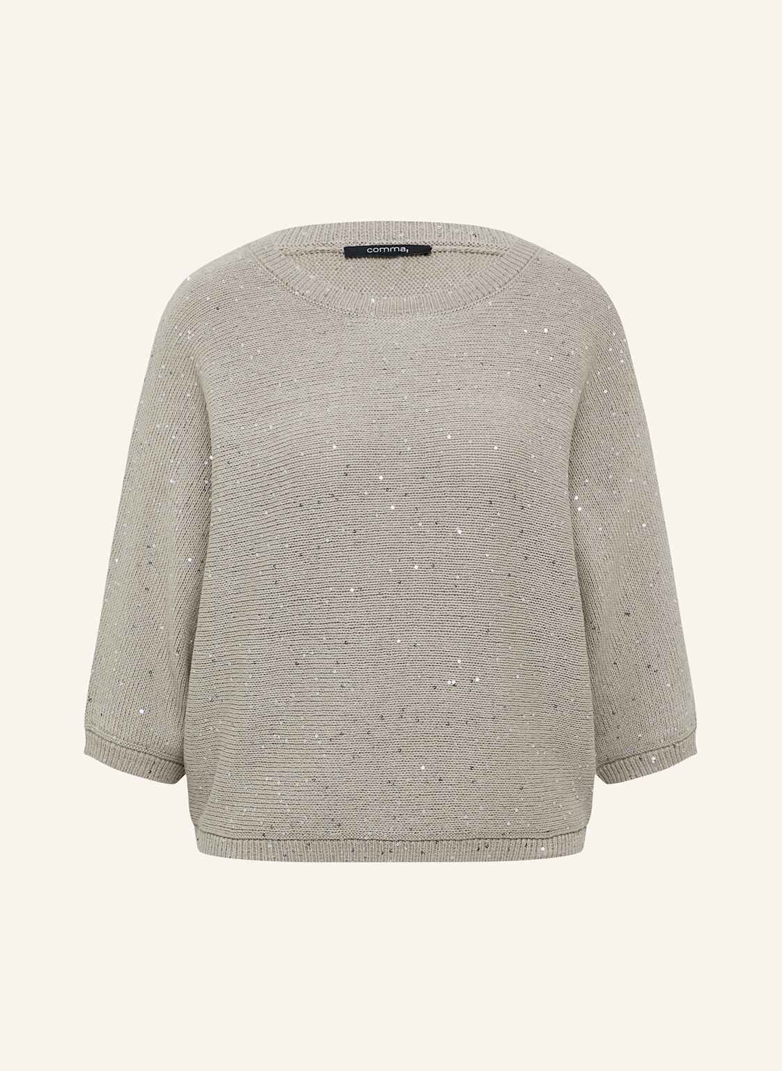 Comma Pullover Mit Pailletten Und 3/4-Arm beige Comma Pullover Mit Pailletten Und 3/4-Arm beige von comma
