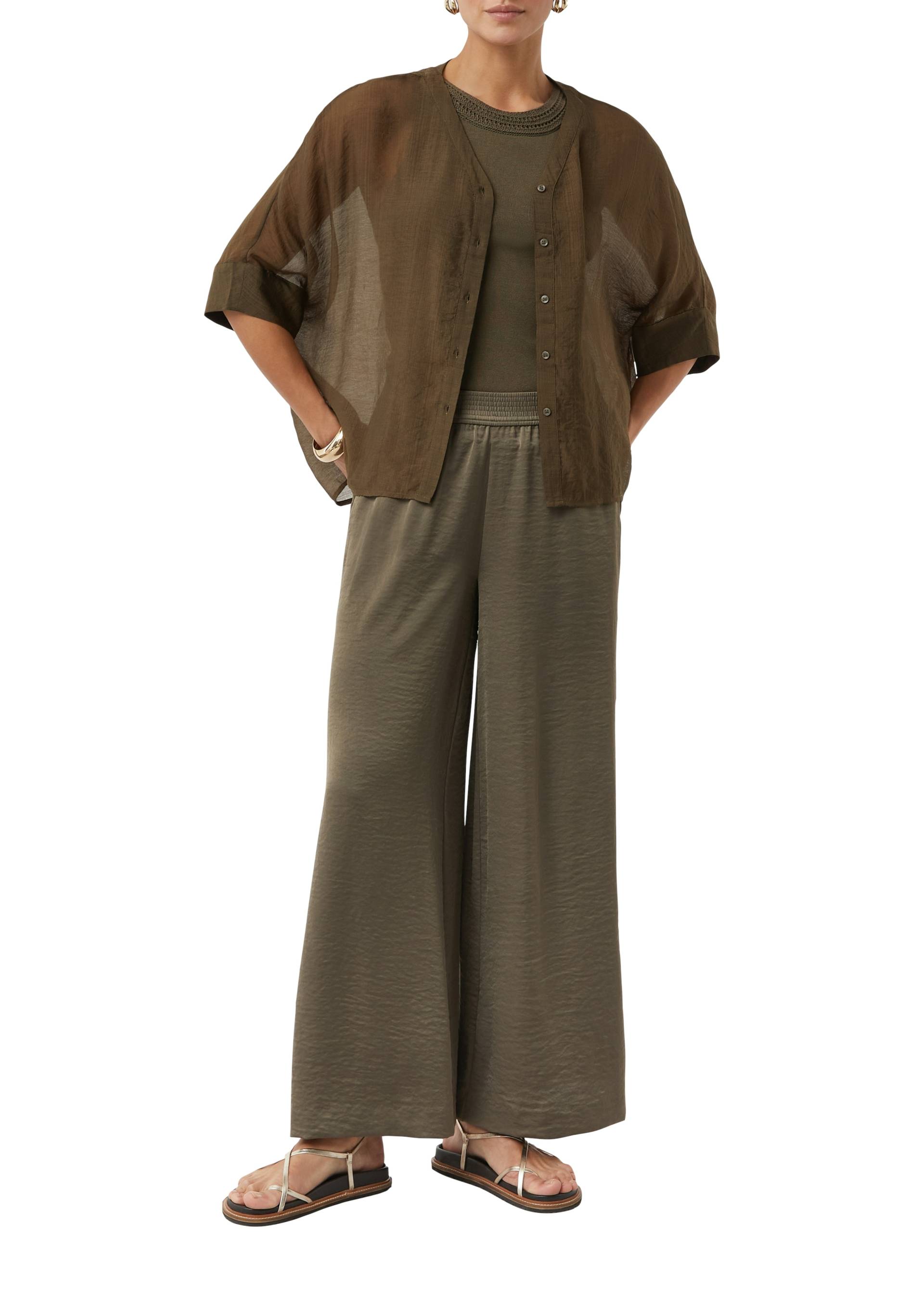 Comma Shirtbluse, im transparenten Look und mit Knopfleiste von comma
