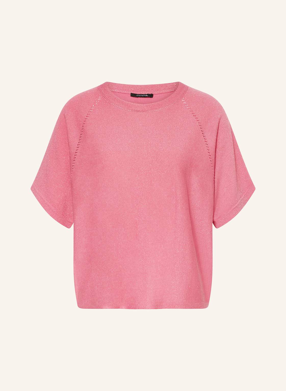 Comma Strickshirt Mit Glitzergarn pink von comma