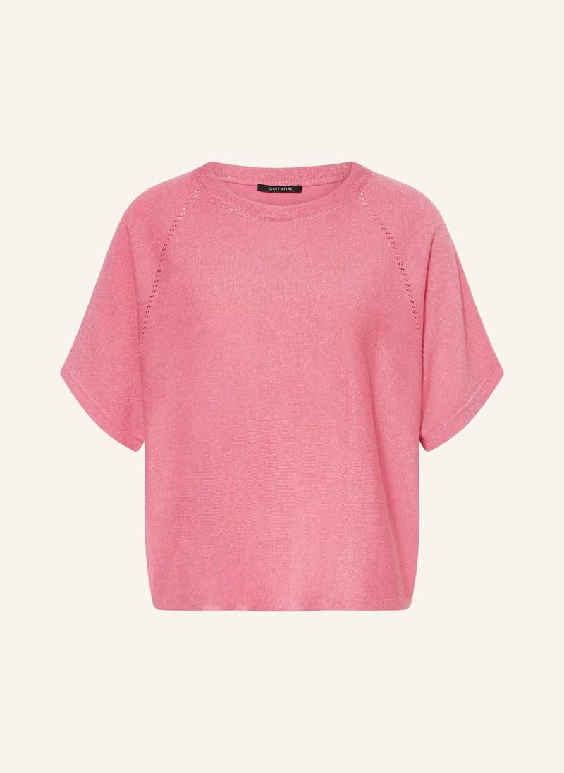 Comma Strickshirt Mit Glitzergarn pink von comma
