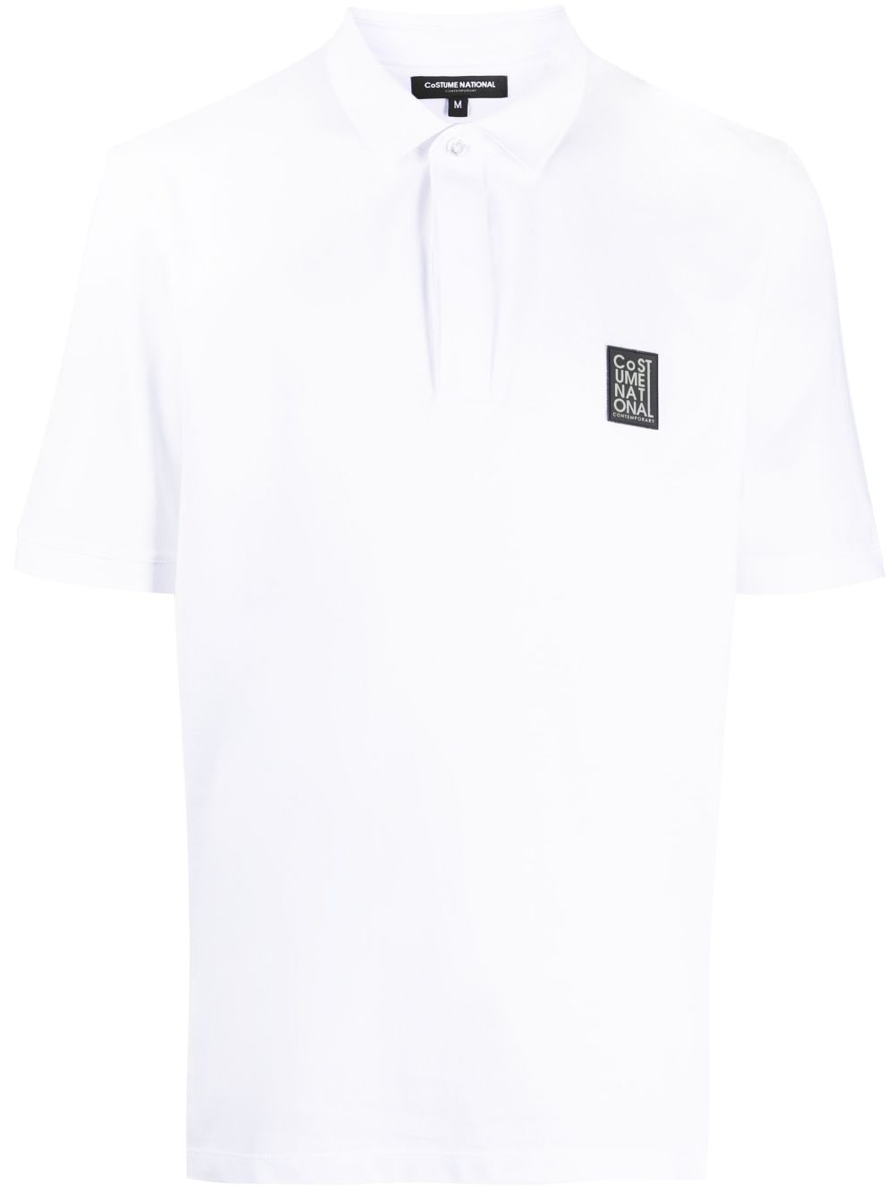 costume national contemporary logo-patch piqué polo shirt - White von costume national contemporary
