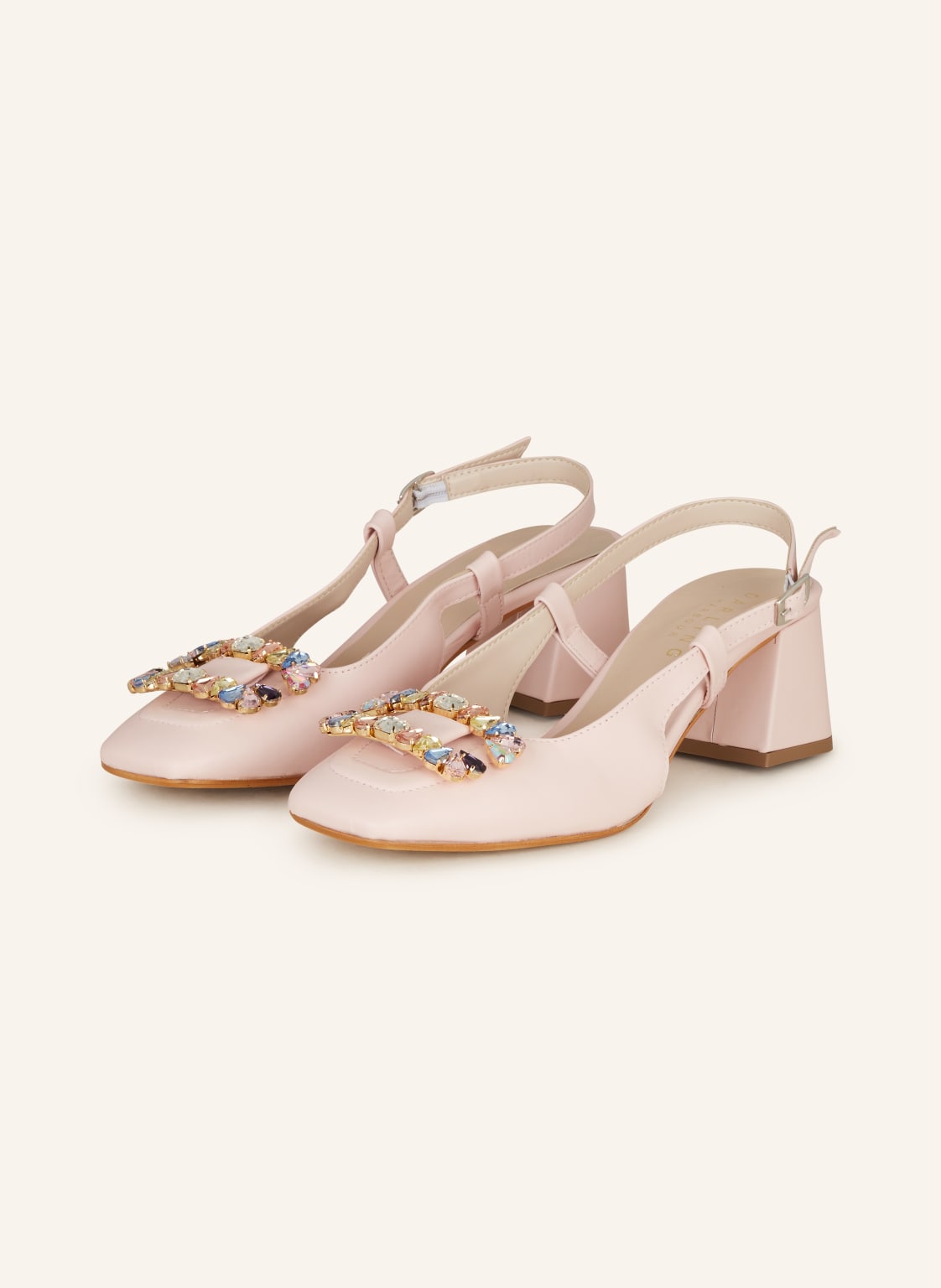 Darling Harbour Slingpumps Mit Schmucksteinen rosa von darling harbour