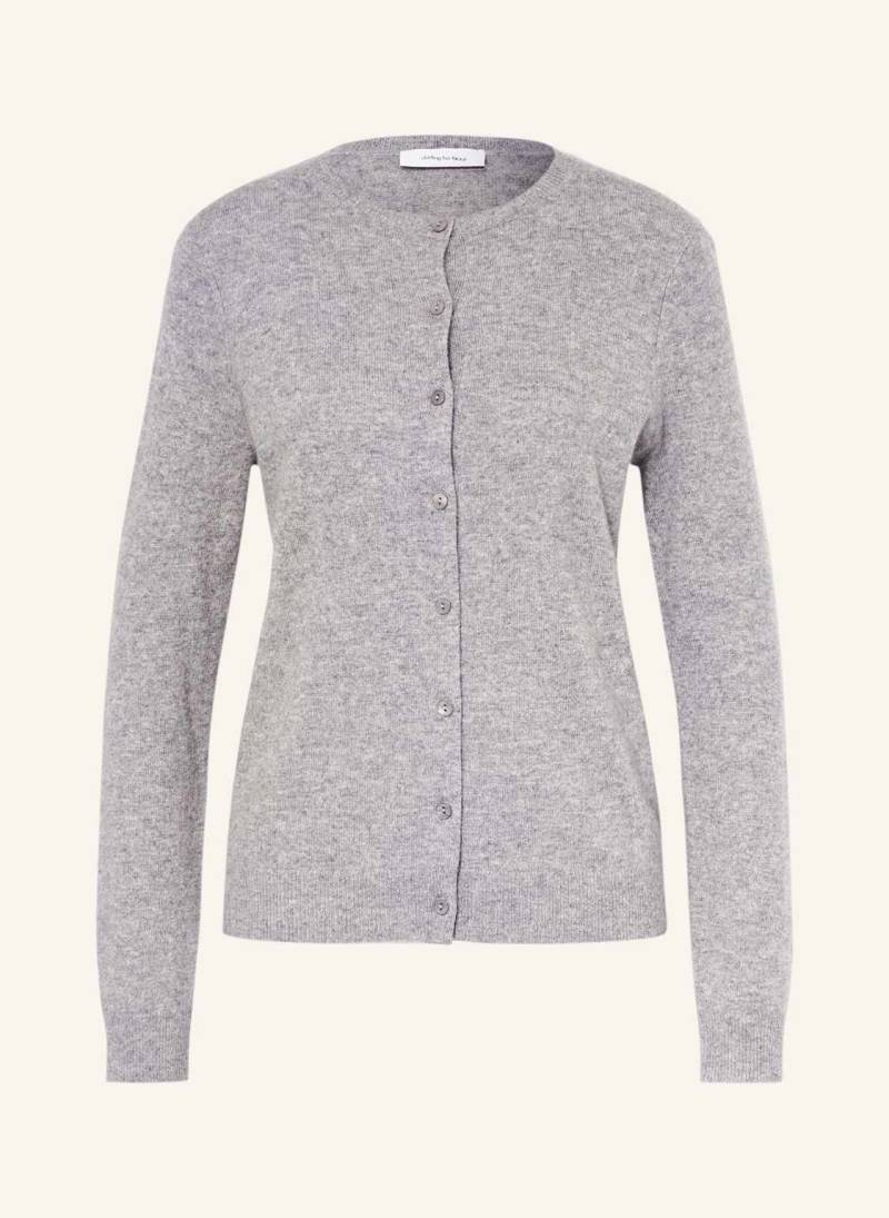 Darling Harbour Strickjacke Aus Cashmere grau von darling harbour