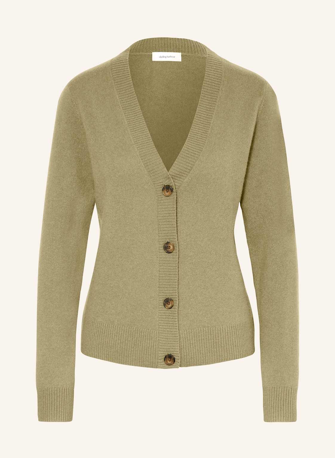 Darling Harbour Strickjacke Aus Cashmere gruen von darling harbour