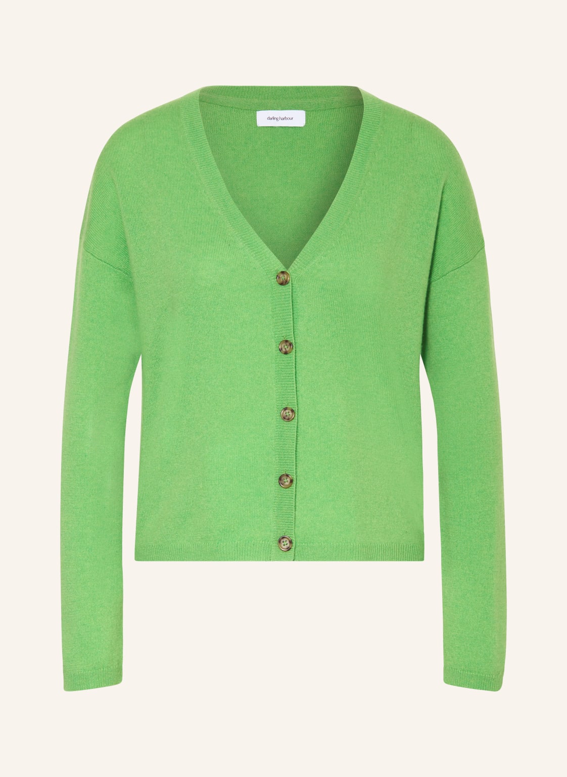 Darling Harbour Strickjacke Aus Cashmere gruen von darling harbour