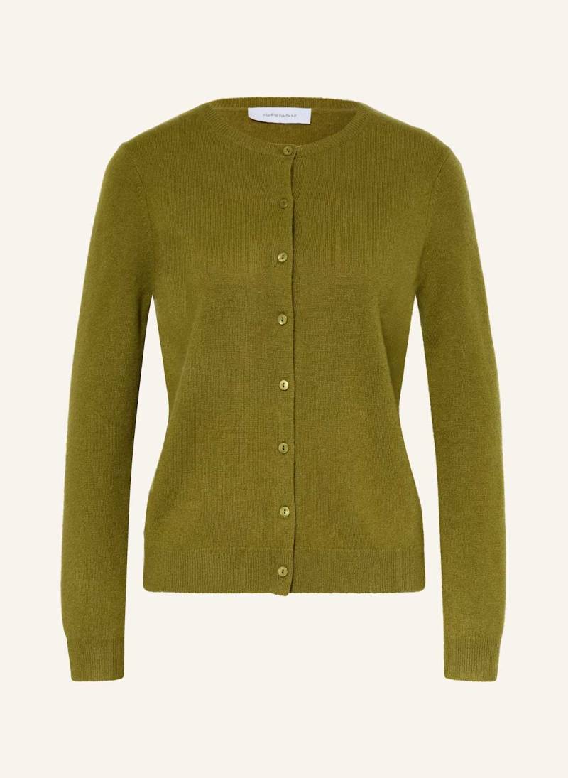 Darling Harbour Strickjacke Aus Cashmere gruen von darling harbour