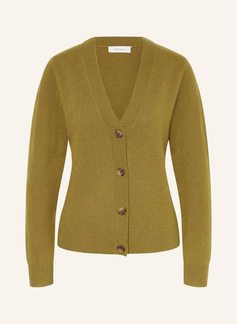 Darling Harbour Strickjacke Aus Cashmere gruen von darling harbour