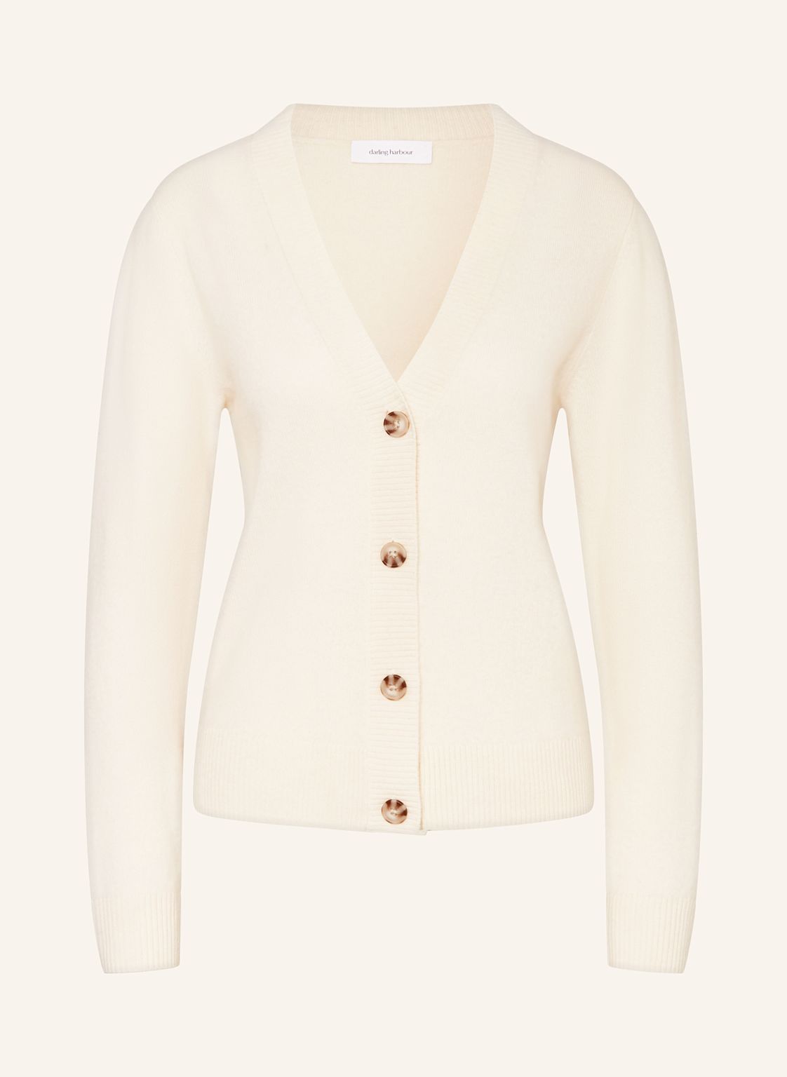 Darling Harbour Strickjacke Aus Cashmere weiss von darling harbour