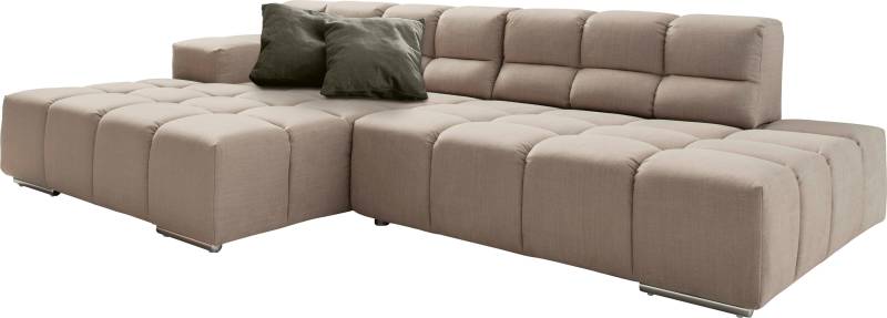 designwerk Ecksofa »Temple, Designsofa trifft hohen Sitzkomfort, L-Form«, Recamiere links oder rechts, mit Sitztiefenverstellung von designwerk