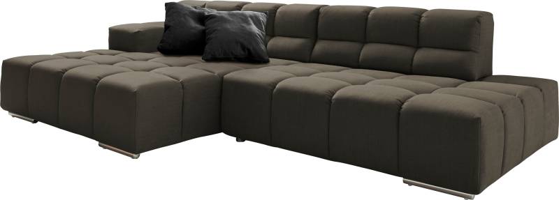 designwerk Ecksofa »Temple, Designsofa trifft hohen Sitzkomfort, L-Form«, Recamiere links oder rechts, mit Sitztiefenverstellung von designwerk