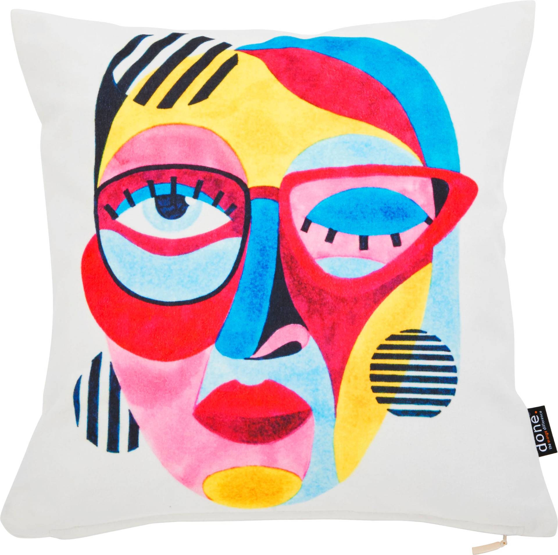 done.® Dekokissen »Velour Print Colourful Face« von done.®