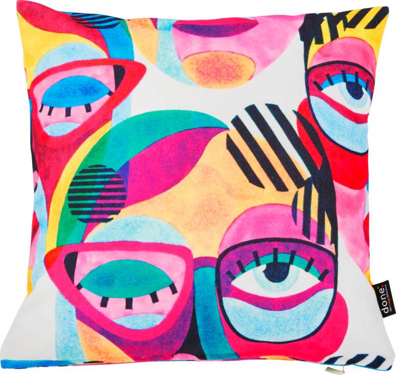 done.® Dekokissen »Velour Print Eyes«, Beidseitig bedruckte Kissenhüle ohne Füllung, 1 Stück von done.®