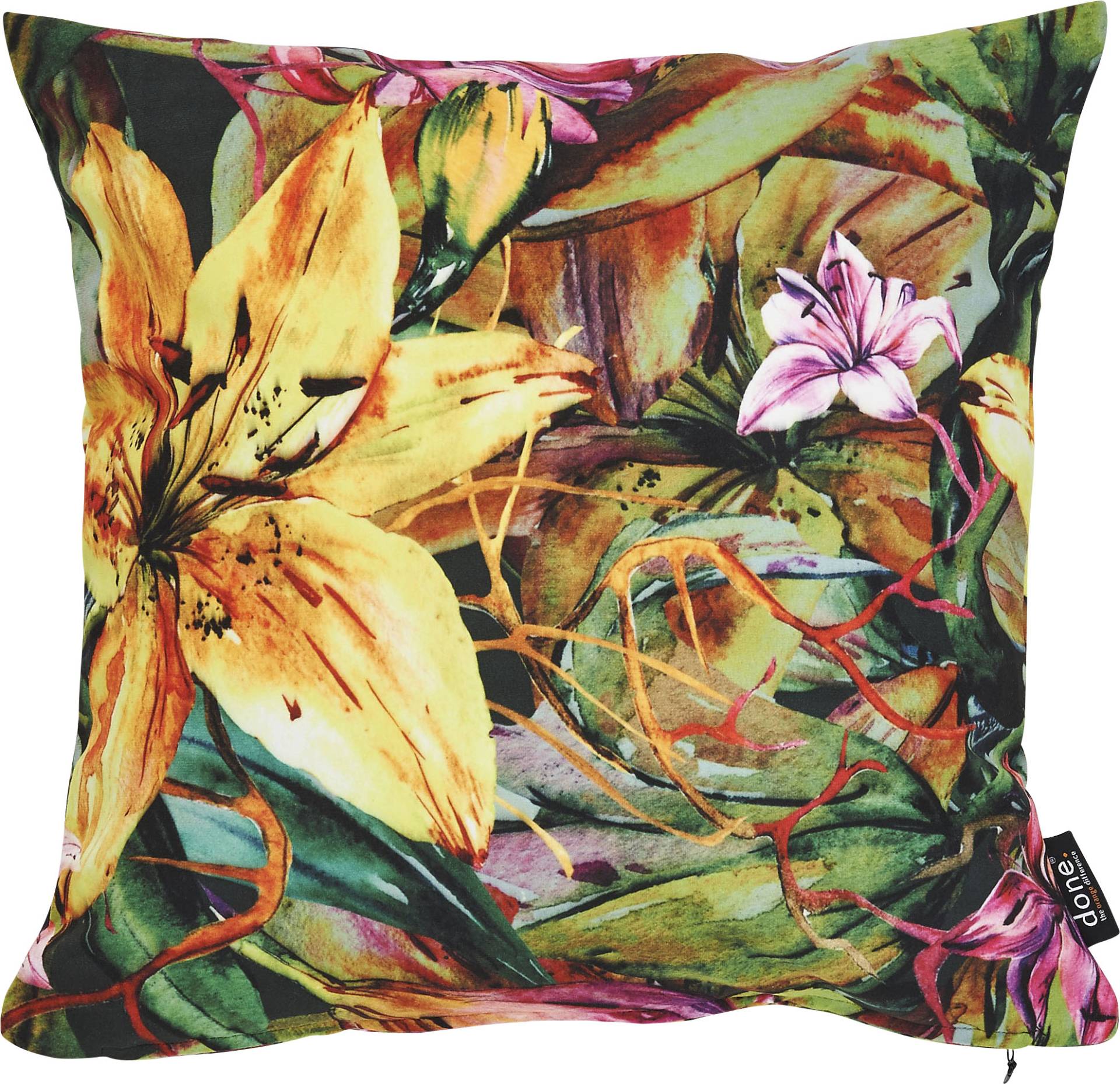 done.® Dekokissen »Velour Print Yellow Lily« von done.®