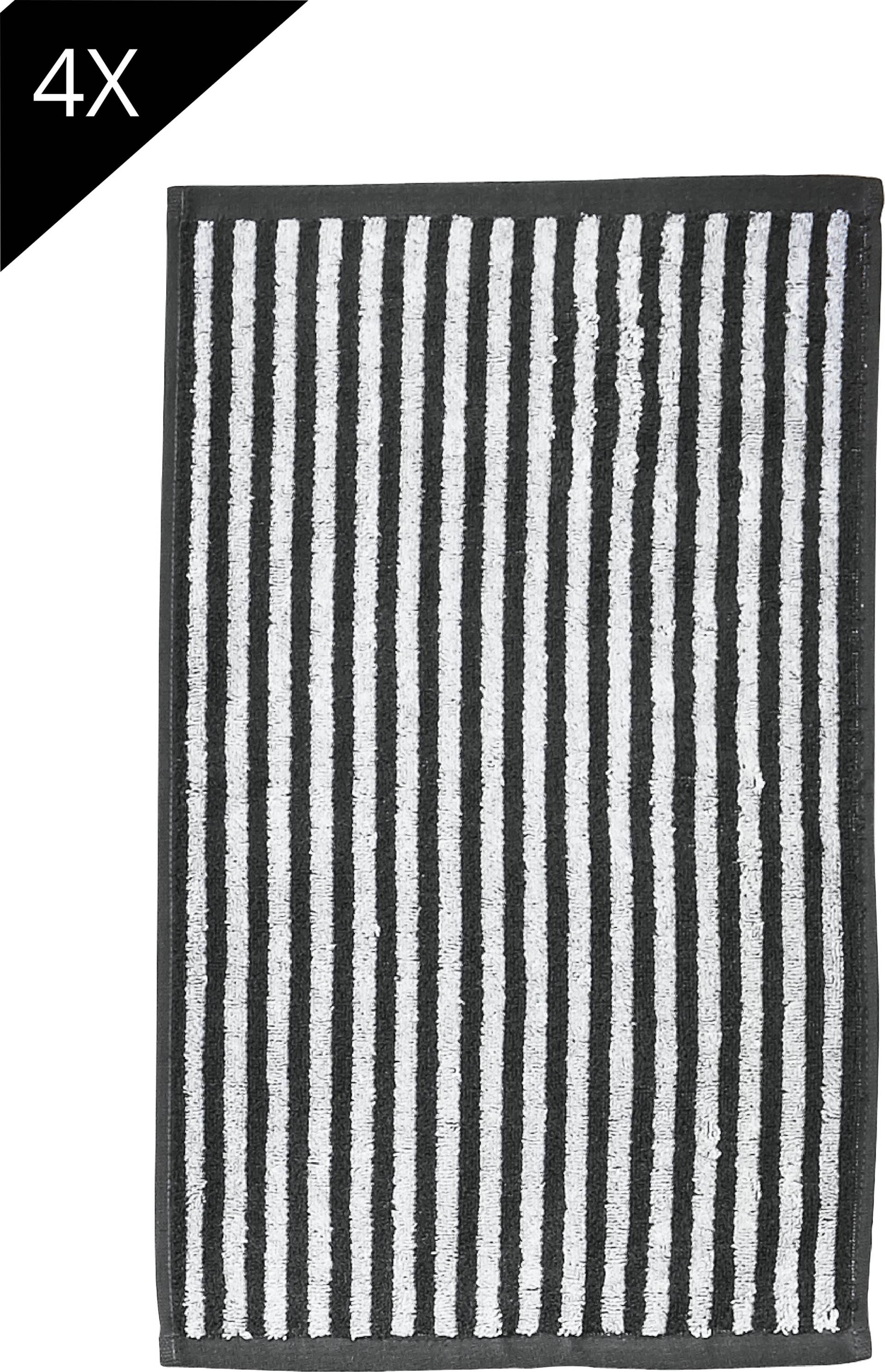 done.® Handtuch Set »Daily Shapes Stripes«, (Set, 4 St., 4 Gästetücher (30x50 cm) von done.®