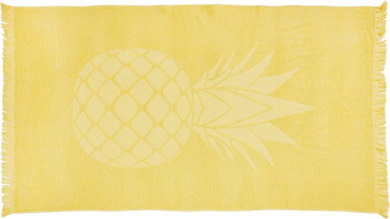 done.® Hamamtücher »Pineapple«, (1 St., Hamamtuch 90 x 160 cm), saugfähige Frottier-Innenseite, ideal als Sauna- oder Strandtuch von done.®