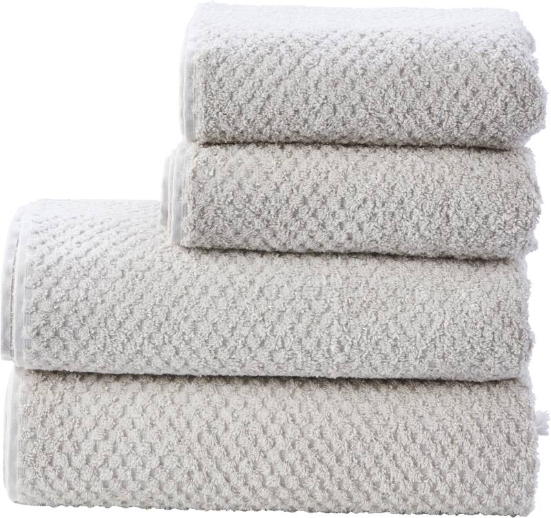 done.® Handtuch Set »Provence Honeycomb«, (Set, 4 St., 2 Handtücher (50x100 cm)-2 Duschtücher (70x140 cm), in Honigwaben-Optik, mit Fransen von done.®
