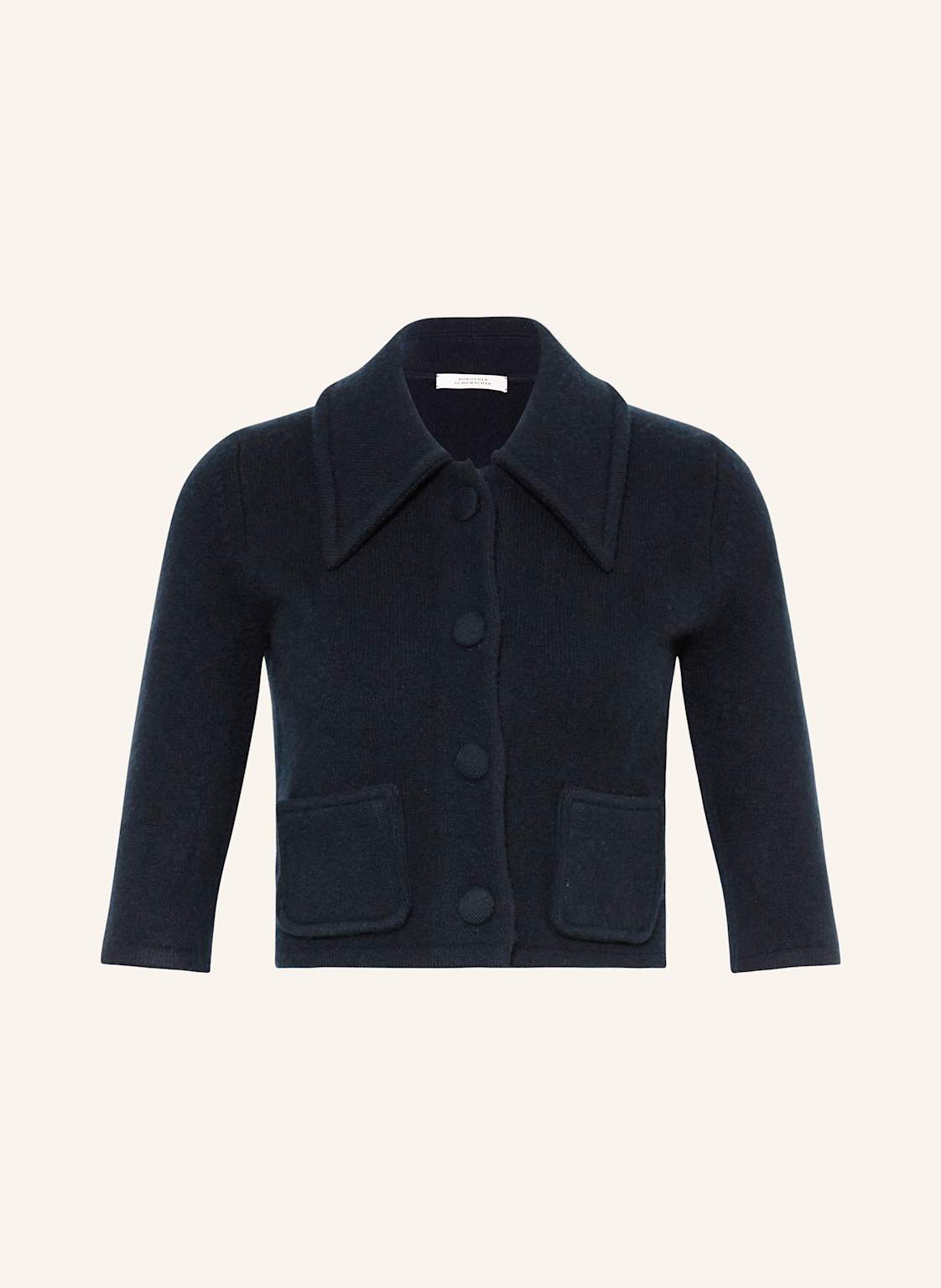 Dorothee Schumacher Cropped-Strickjacke Mit Cashmere Und 3/4-Arm blau Dorothee Schumacher Cropped-Strickjacke Mit Cashmere Und 3/4-Arm blau von dorothee schumacher