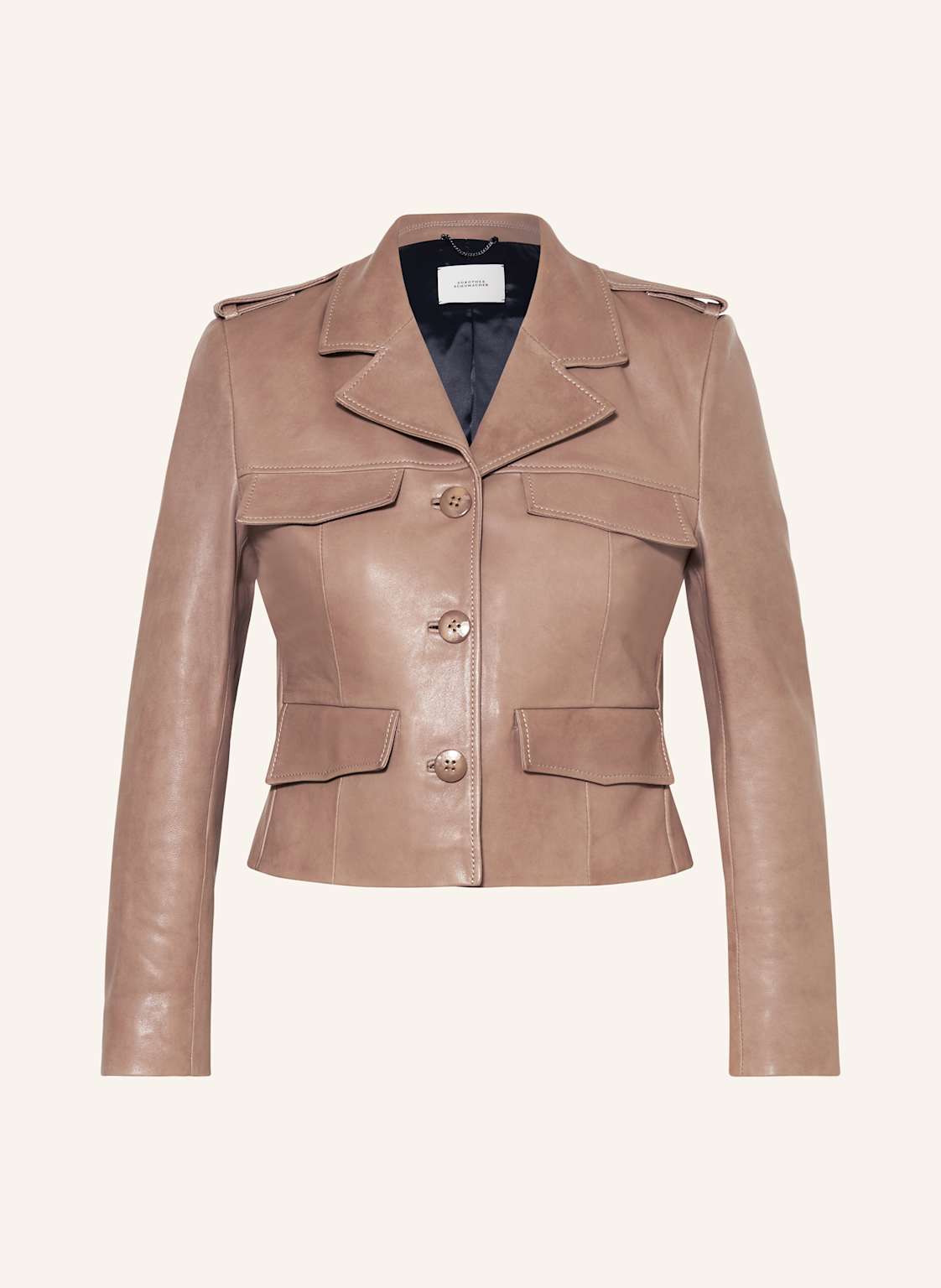 Dorothee Schumacher Lederjacke Sleek Statement beige Dorothee Schumacher Lederjacke Sleek Statement beige von dorothee schumacher