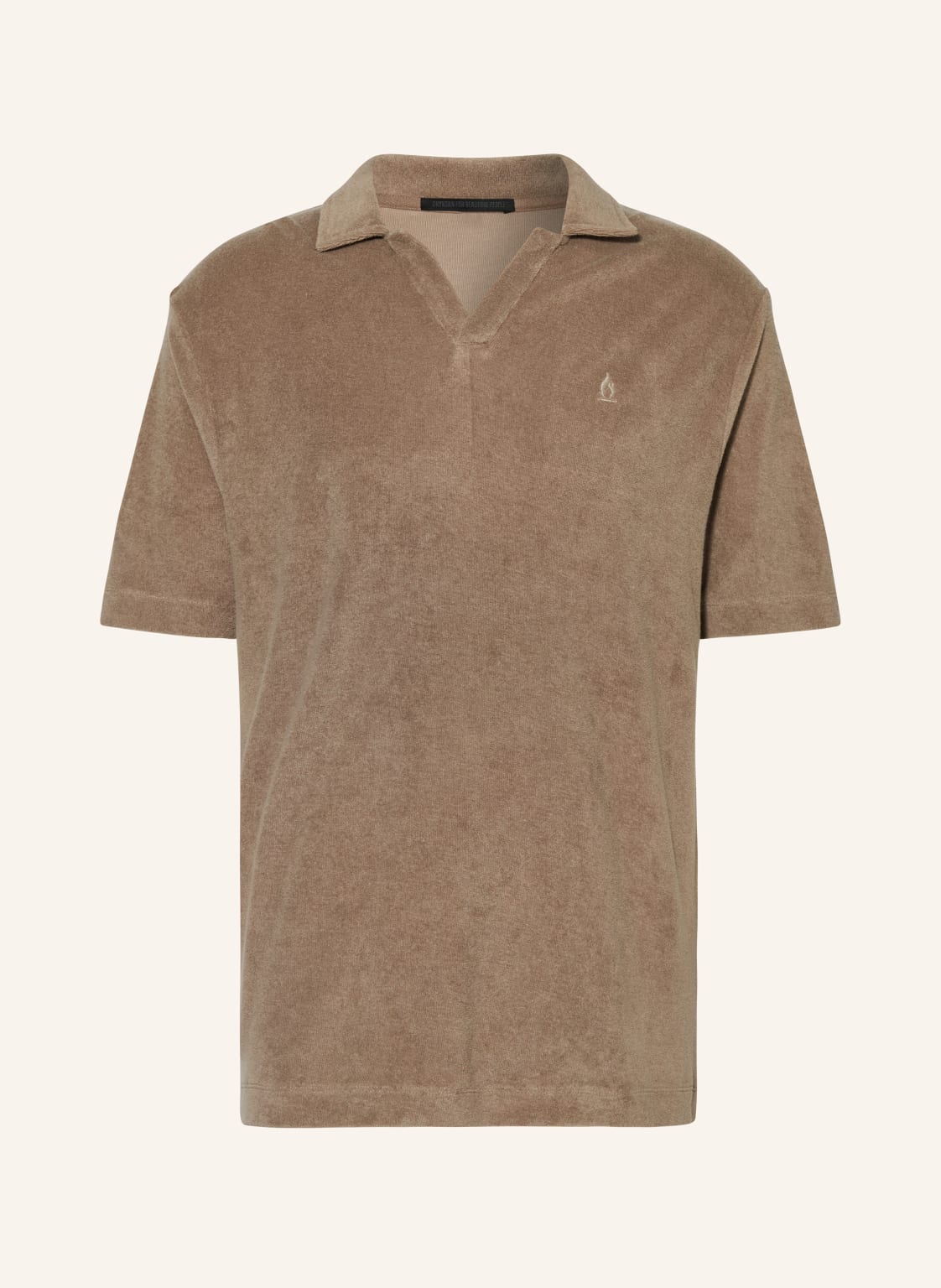 Drykorn Frottee-Poloshirt Benedickt beige von drykorn