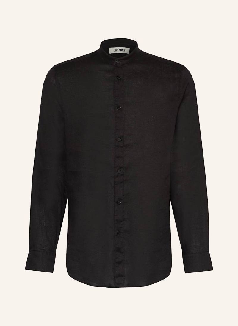 Drykorn Hemd Taloc Regular Fit Aus Leinen schwarz von drykorn