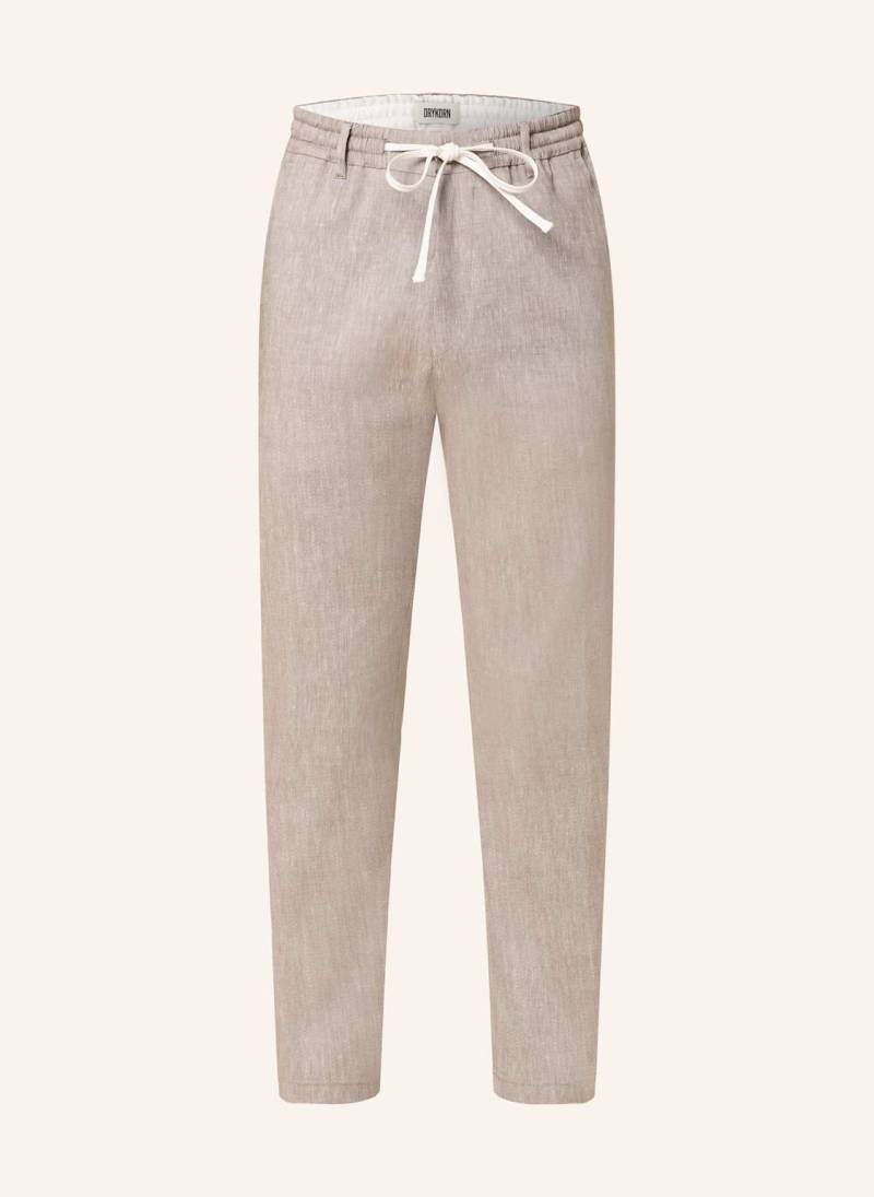 Drykorn Hose Deger Im Jogging-Stil Regular Fit Mit Leinen beige von drykorn
