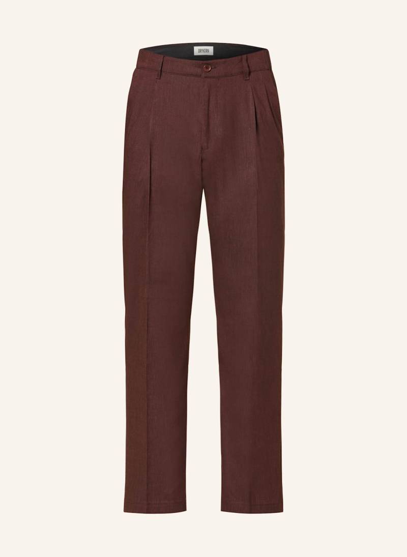 Drykorn Anzughose Leek Regular Fit Mit Leinen rot von drykorn