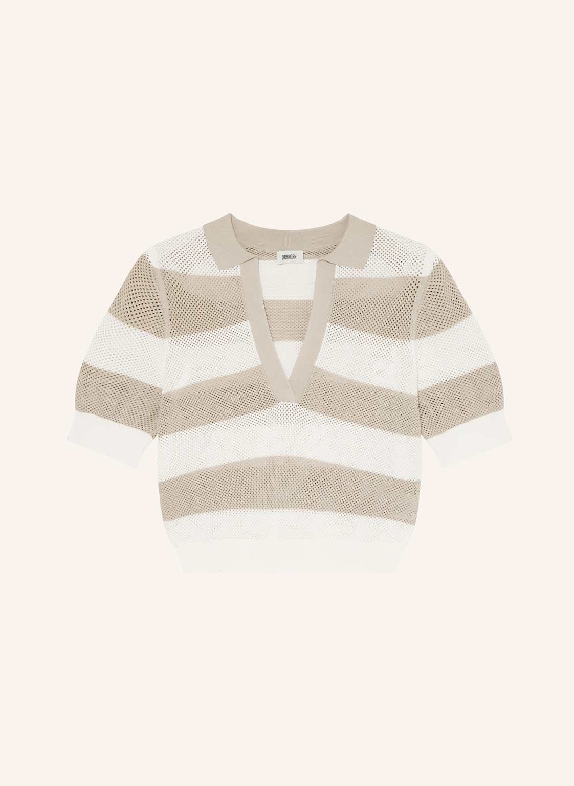 Drykorn Strick-Poloshirt Dylai beige von drykorn