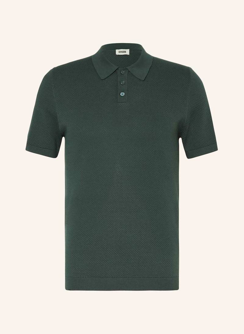 Drykorn Strick-Poloshirt Triton Regular Fit gruen von drykorn