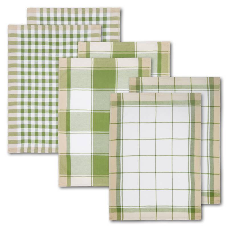 Dyckhoff Geschirrtuch »KARO, Masse je Tuch ca. 50x70 cm«, (Set, 6 tlg.), mit drei verschiedenen Motiven von dyckhoff