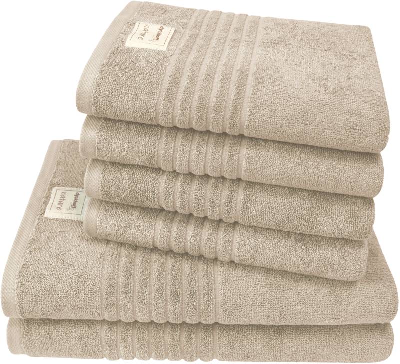 Dyckhoff Handtuch Set »Nature«, Set, 6 tlg., Frottier, 6er Set: 4x Handtücher, je 50 x 100 cm & 2x Badetuch 70 x 140 cm von dyckhoff