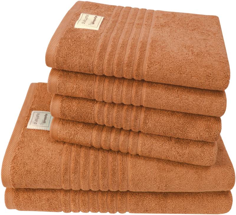 Dyckhoff Handtuch Set »Nature«, Set, 6 tlg., Frottier, 6er Set: 4x Handtücher, je 50 x 100 cm & 2x Badetuch 70 x 140 cm von dyckhoff