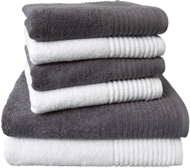 Dyckhoff Handtuch Set »Brillant«, Set, 6 tlg., Walkfrottee, mit Streifenbordüre;4 Handtücher (50x100cm), 2 Duschtücher (70x140cm) von dyckhoff
